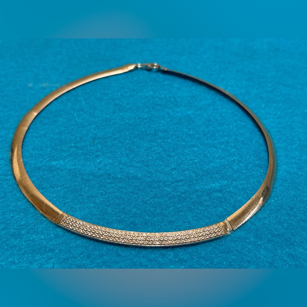 925 Milor Italy Pave CZ Omega Necklace